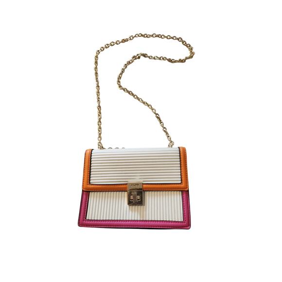 ALDO Colorblock Crossbody Purse –  Faux Leather with Gold Chain Strap - Picture 1 of 5